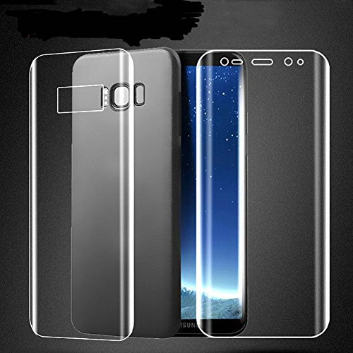 [4-Pack]-Samsung Galaxy S8 Plus Screen Protector HD[3D Full Coverage] [Scratch Proof] Full Cover Screen Protector Curved Clear PET Film For Samsung Galaxy S8 Plus ( Not Tempered Glass)2Front and 2Back