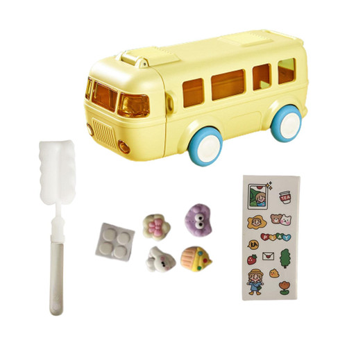 rockible Cute Water Bottle with Straw and Strap, Kid Water Bottle, Leakproof Cartoon Car, cute Water Bottles Girls for Activities Sports Camping, Yellow