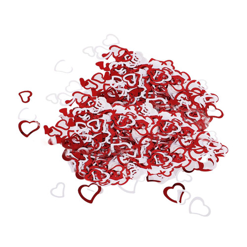 MERIGLARE Confetti Circle Heart Valentine Hearts Confetti, Party Supply, Decorative Paper Confetti Bulk, Table Confetti for Events, Engagement Dessert Tables Party, 30g