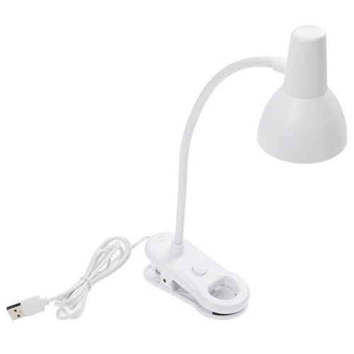 OSALADI LED Clip On Reading Light: USB Desk Lamp Eye Protection Book Clamp Light Flexible Clamp Lamp for Desk Headboard Video Conference White