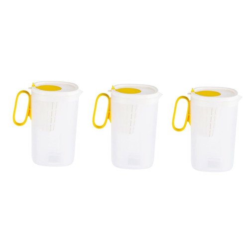 BESTOYARD 3pcs Cold Water Bottle Lemonade Jug Fruit Pitcher Drinks Water Jug Fruit Juice Beverages Plastic Drinkware Tea Pitcher with Lid Household Water Pot Cold Water Kettle Water Pitcher