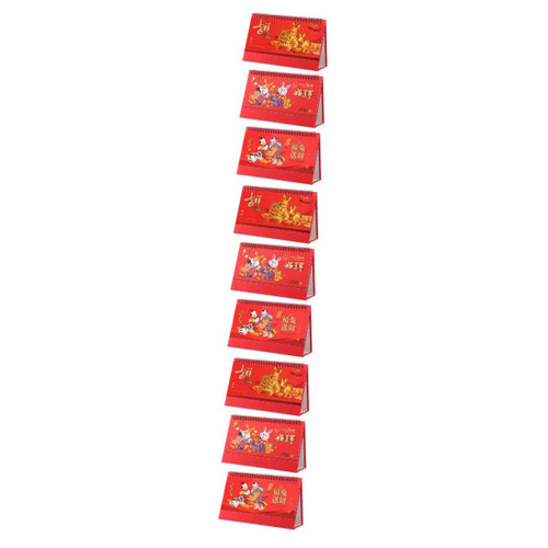 MAGICLULU 9 Pcs 2023 Chinese Calendar Mini Calendar Decor for Office Mini Notepads 2023 Lunar Calendar Household Chinese Calendar 2023 Table Calendar Paper Red Vertical Chinese Calendar Tent