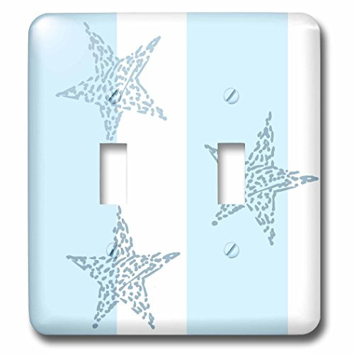 3dRose LSP_50634_2 Blue and White Stars and Stripes Toggle Switch