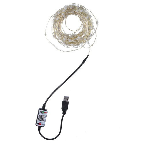 Tree Lamp Dot Color Christmas Copper LED Control Bluetooth RGBW Lamp APP String Wire Control USB Lights String Battery