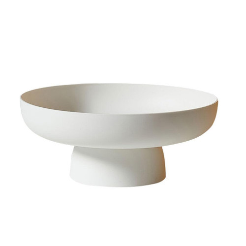 DOITOOL Footed Bowl Decorative Pedestal Bowl for Table Decor, Kitchen Counter Fruit Bowl, 10.5 inch Round Footed Serving Plate for Dried Fruit Candy Nuts Snacks, White