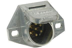 7-Way Connector Socket- Die Cast W/Solid Pins-(Pack of 1)