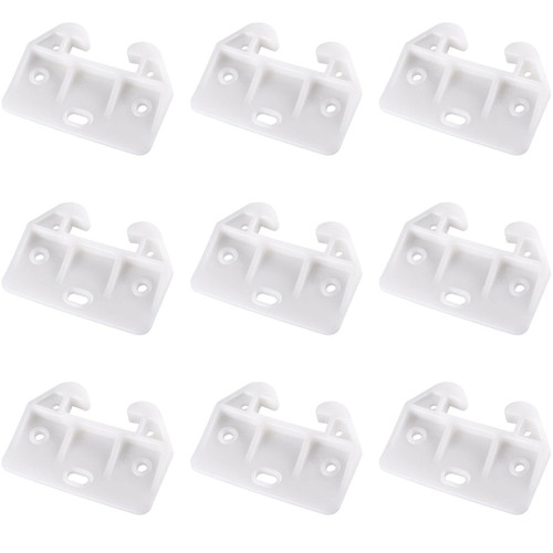 DOITOOL White Plastic Drawer Track Guide, 10Pc Plastic Cabinet Drawer Slide Parts, Drawer Track Guides Replacement Furniture Drawer Parts for Dressers, Hutches, Bedside Table and Drawer Systems