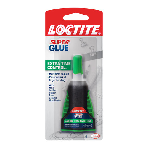 Loctite Super Glue Extra Time Control, Clear Superglue, Cyanoacrylate Adhesive Instant Glue - 0.14 fl oz Bottle, Pack of 6