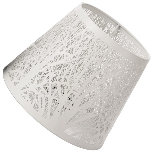 Angoily Tree Shadow Lamp Shade E27 Hollow Out Metal Lamp Shade Table Light Cover Light Accessories for Table Lamp Floor Light White