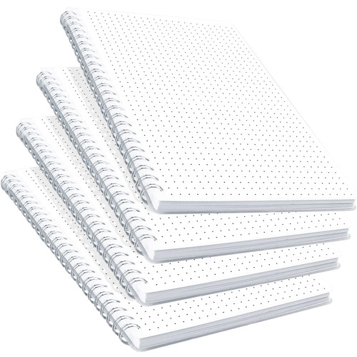 Irmanas Spiral Notebook, 4 Pack Dot Grid Notebooks 5.7" x 8.3", Bullet Dotted Journal, 640 Pages, Cute College School Supplies Notebooks for Work, Aesthetic Gift Office Supplies for Study and Notes