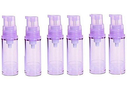 ericotry 5ML Empty Airless Vacuum Pump Bottle Refillable Plastic Cream Lotion Bottle Travel Bottles Toiletries Liquid Container for Cosmetic Make-up Pack of 6 (Purple)