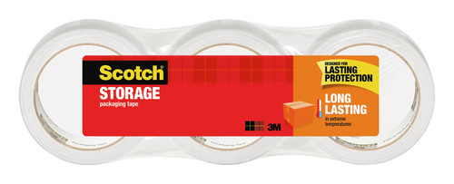 Scotch Long Lasting Storage Packaging Tape, 1.88 in x 38.2 yd, Clear, 18 Rolls (3650S-3)