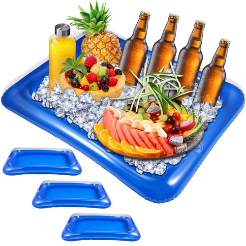 Inflatable Serving Bars Inflatable Cooler Ice Buffet Salad Serving Trays Food Drink Holder for Indoor Outdoor Summer Beach Luau Party, Picnic, and Pool Party