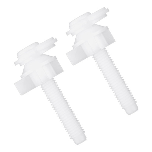 Thinp 2 Pieces Toilet Seat Screws Replacement, Plastic Toilet Seat Hinge Bolts and Nuts with 28mm Plastic Washers Toilet Seat Bolts Replacement Parts Kit for Fixing The Top Toilet Seat, White