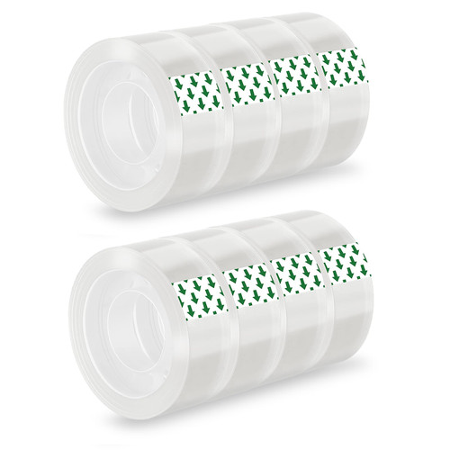 TIESOME 8 Rolls Transparent Tape Refills, 3/4-Inch x 1000-inch Clear Tape, Clear Tape Refill Roll for Gift Wrapping All-Purpose Transparent Glossy Tape for Office, Home, School