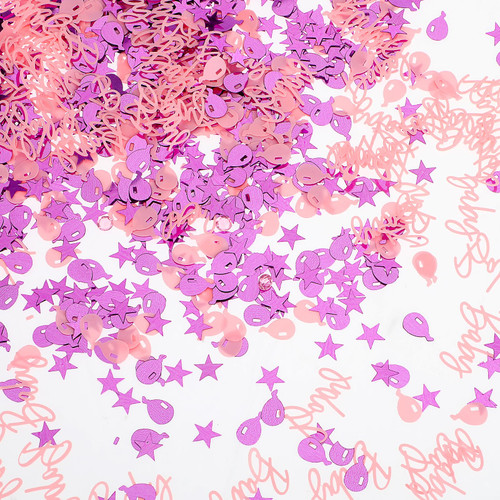 Baby Shower Decorations - Pink Baby Shower Confetti Birthday Party Table Scatters Decoration, Table Decor Confetti for Baby Shower Gender Reveal Party Supplies (Pink)