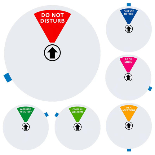 Office Private Sign, 6 Options Office Door Sign, Do Not Disturb Sign for Office, Please Knock office door signs, In a Meeting door signs for office, Work remotely out of office door sign