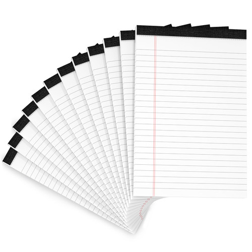 12 Pack Note Pads 5x8 Small Legal Pads White Notepads 5x8 Inch 80 GSM Paper Pads With 30 Sheets Per Notepad Small Writing Pads Notebook for Work White Lined Note Pads Small Legal Notepads for School