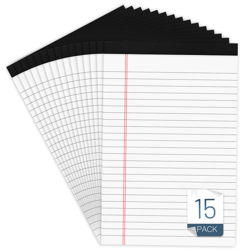 15 Pack Note Pads 5x8 Inch White Legal Pads 5x8 College Ruled 80 GSM Paper Pads for Office Notebook for Work Lined Writing Note Pad Grocery List Notepads Small Legal Pad 5x8" White 30 Sheets Per Pad