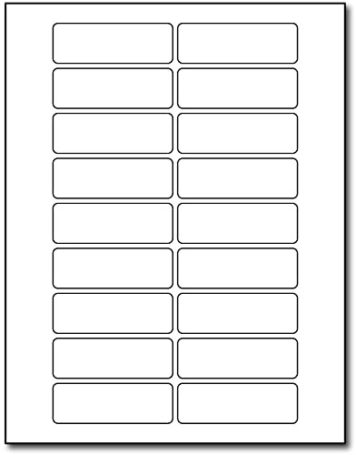 Permanent Adhesive 1x3 Labels, 18 per Sheet - Blank White Matte Finish - Printable Rectangle Labels for Inkjet/Laser Printers - 25 Sheets / 450 Labels