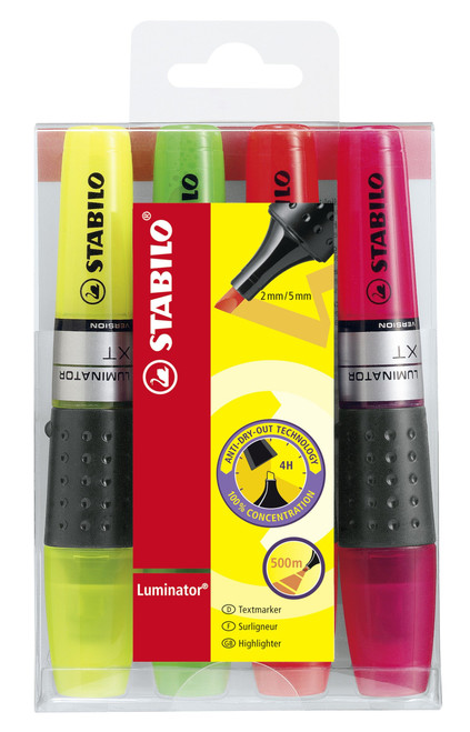 Highlighter - STABILO LUMINATOR Wallet of 4 assorted colours