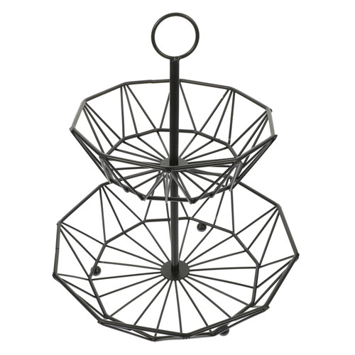 BESTOYARD Metal Wire Storage Basket wire fruit basket fruit bowl 2 tier fruit basket vegetable tray Storage basket tiered serving tray candy storage rack Fruit Basket Bowl