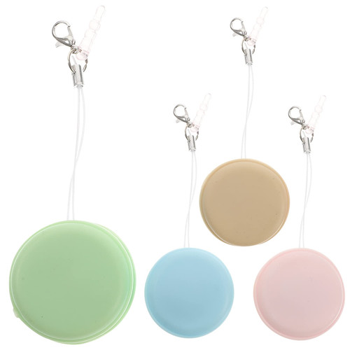 NUOBESTY Phone Screen Cleaner Macaron Smartphone Cleaning Wipes Cellphone Lanyards Cleaning Brush Decorative Bag Pendant for Mobile Phone Computer - Random Color 4pcs