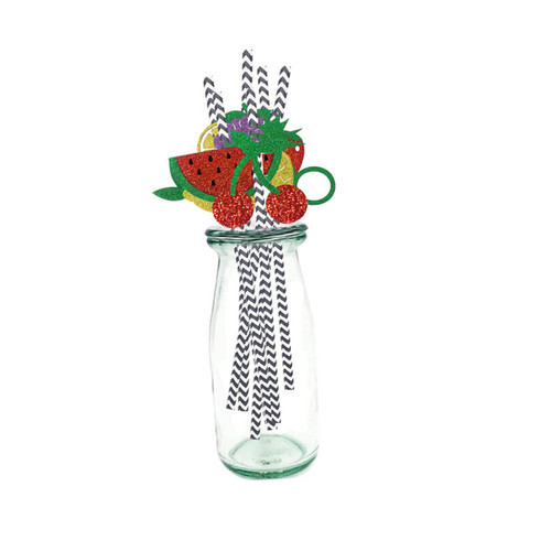 BESTOYARD 12 Pcs Smoothie Straw Dining Table Decor Summer Decor Cocktail Drinking Straws Pineapple Straw Strawberry Straw Fruits Paper Straw Paper Sucker Drinking Straw Decor Latte Art 3d