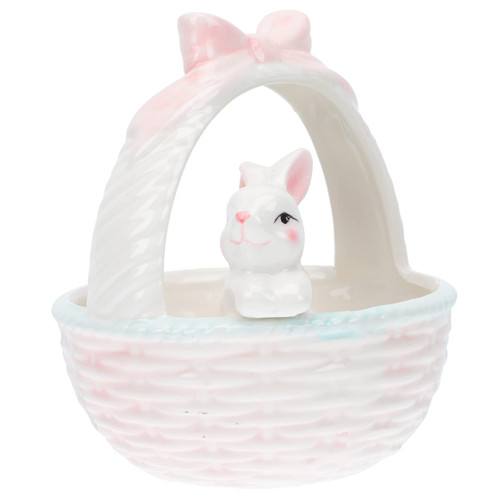 Cabilock Easter Egg Basket Ceramic Bunny Candy Bowl Fruit Basket Bunny Baskets Rabbit Bunny Figurines for Easter Egg Hunts Pink Cabilock Easter Egg Basket Ceramic Bunny Candy Bowl Fruit Basket Bunny Baskets Rabbit Bunny Figurines for Easter Egg Hunts Pink