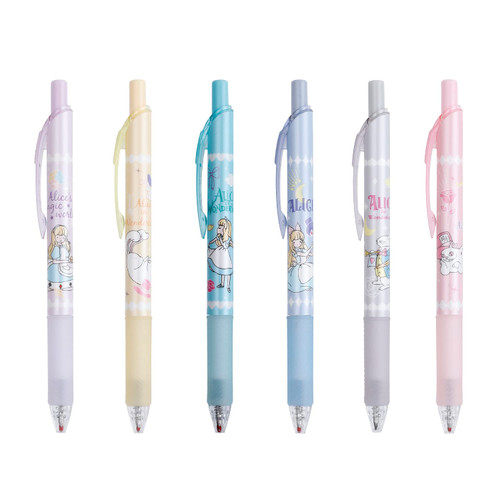 G-Ahora Alice In Wonderland Gel Pen 6 Pcs Kawaii Pens Black 0.5mm Ballpoint Writing Pen School Supplies for Student