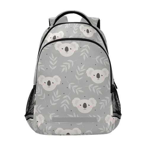 Koala Grey Backpack for Students Boys Girls School Bag Travel Daypack Rucksack