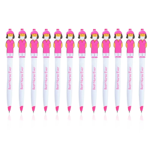 LUTER 12pcs Nurse Pens Funny Nurse Pens Appreciation Gifts for Doctors Nurses Medical Assistant Nurse Pens Set Thank You Gifts for Healthcare Workers Medical Students Office School Supplies (Pink)