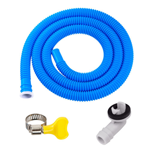 GCGOODS Air Conditioner Drain Hose Kit, 5.2 Feet Drain Hose with 3/5 Inch AC Drain Hose Connector Elbow Fitting with Rubber Ring for Mini Split Unit & Window Air Cinditioning