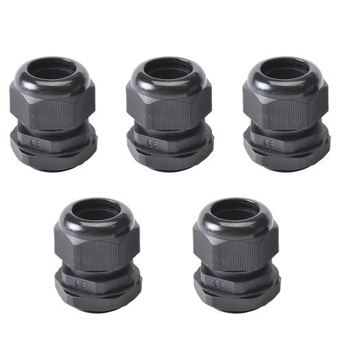 Bettomshin 5Pcs Plastic PG25 Cable Gland Waterproof Cable Glands Joints Adjustable Connector Black for 16-21mm Dia Cable