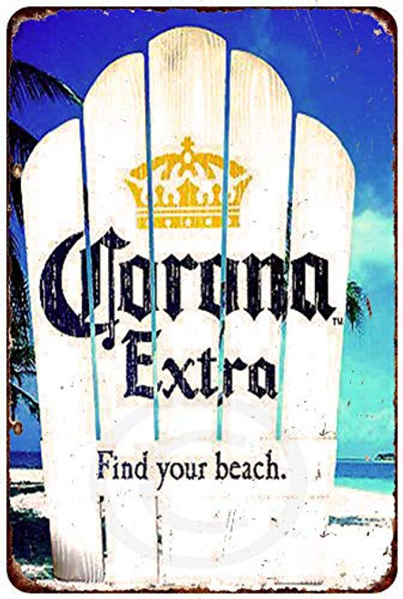 Metal Sign Retro Corona Finds Your Beach extra Sign Wall 8x12 inches Decoration Home Restaurant bar cave Outdoor Vintage tin Sign Decoration Poster