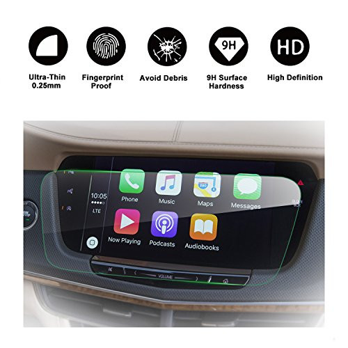 RUIYA 2015-2017 Cadillac CT6 In-Dash Screen Protector, HD Clear Tempered Glass Car Navigation Screen Protective Film