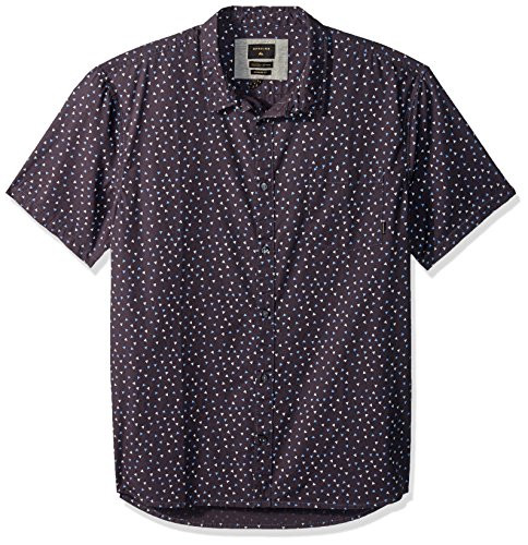 Quiksilver Men's HIBASHII Short Sleeve Button Down Shirt, Tarmac Printed Triangle, M