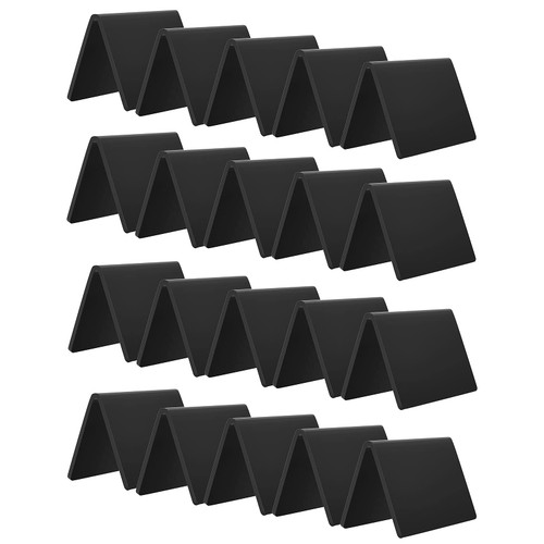 20 Pack Acrylic Mini Chalkboard Sign, AITEE Black Mini Tabletop Chalkboard Signs, Small Tent Chalkboards Blackboard for Weddings, Birthday Parties, Message Board Signs, Buffet, Bakery and Retail Label
