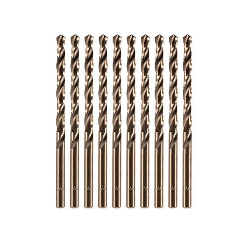 amoolo 5/32" inch Cobalt Drill Bits(10Pcs), M35 HSS Metal Jobber Length Twist Drill Bit Set for Hard Metal, Stainless Steel