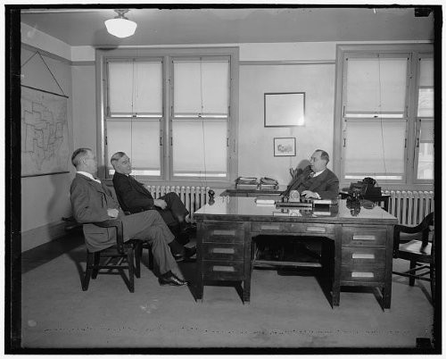 HistoricalFindings Photo: Arthur C Sullivan,John T Walker Jr,George M Brennan,Office,desks,Meetings,1936