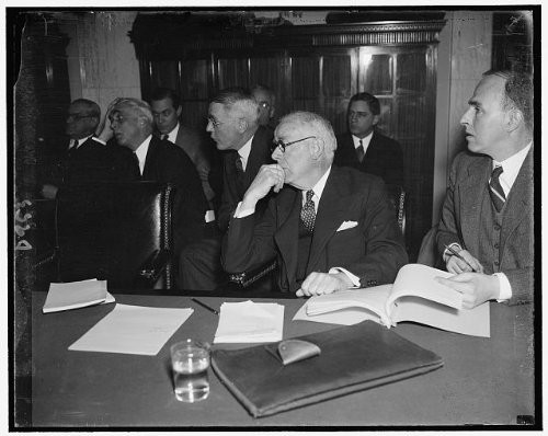 HistoricalFindings Photo: Thomas W Lamont,Senator Wheeler's Committee,Van Sweringen Projects,Desk,1937