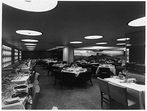 HistoricalFindings Photo: S.S. Independence,Atlantic Restaurant,Ship,Tables,c1950
