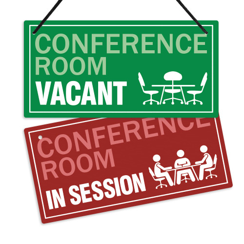 Putuo Decor Conference Room Sign, in Session Business Office Door Hanging PVC Sign for Meeting Room, Clinic, 10x5 Inches