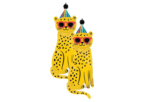 Set of 2 Party Animal Cheetah Jumbo 45" Foil Party Balloons Set of 2 Party Animal Cheetah Jumbo 45" Foil Party Balloons