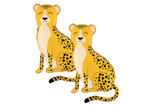 Set of 2 Jungle Cheetah Jumbo 40" Foil Party Balloons Set of 2 Jungle Cheetah Jumbo 40" Foil Party Balloons