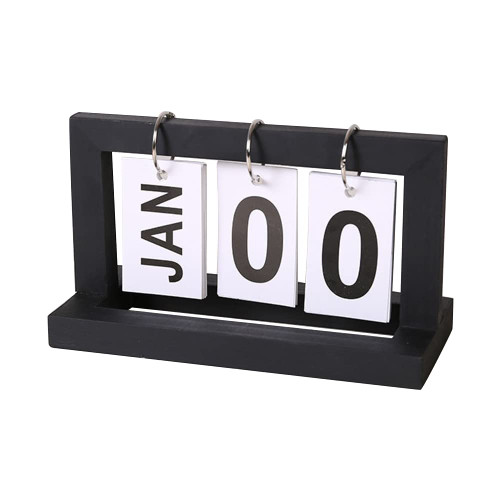 Wooden Page Turning Calendar Retro Simple Daily Calendar Foldable Calendar Perpetual Desk Calendar Reusable Flip Chart Turn Page Retro Vintage Style Calendar for Home Office Table Decor Type 3