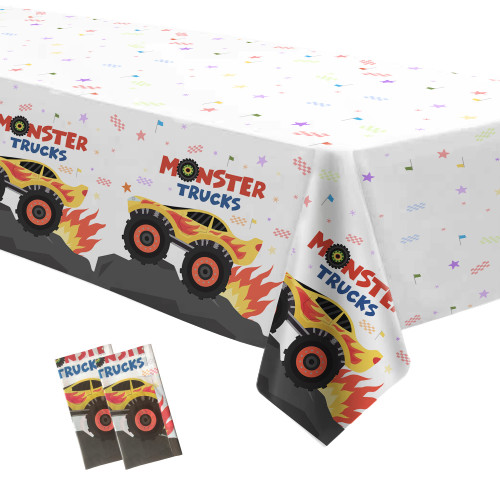 APOWBLS Monster Truck Birthday Party Tablecloth Supplies - Disposable Monster Theme Jam Party Decorations Table Cover, Monster Truck Table Cloth Decorations - 3 Pack (54 x 108 Inch) APOWBLS Monster Truck Birthday Party Tablecloth Supplies - Disposable Monster Theme Jam Party Decorations Table Cover, Monster Truck Table Cloth Decorations - 3 Pack (54 x 108 Inch)