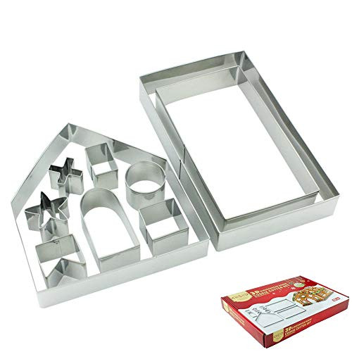 OSOF 10PCS Stainless Steel Christmas House Cookie Cutter Kit, 3D Chocolate House Cookie Cutter Set, Gingerbread House Haunted House Cutters OSOF 10PCS Stainless Steel Christmas House Cookie Cutter Kit, 3D Chocolate House Cookie Cutter Set, Gingerbread House Haunted House Cutters