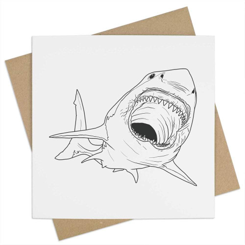Azeeda 'Great White Shark Bite' Blank Greeting Card (GC00048485)