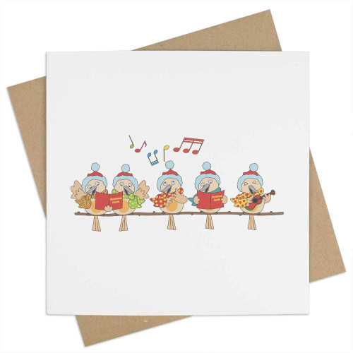 Azeeda 'Christmas birds' Blank Greeting Card (GC00053041)